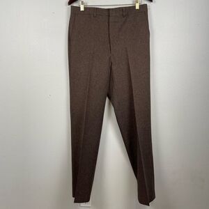 Vintage Perma Prest Brown Dress Slacks Size 34W 32L EUC
